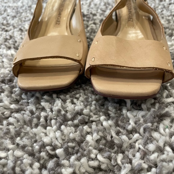Almost new! Leather Adolfo Dominguez summer tan gold comfortable heels sandals - Picture 6 of 12
